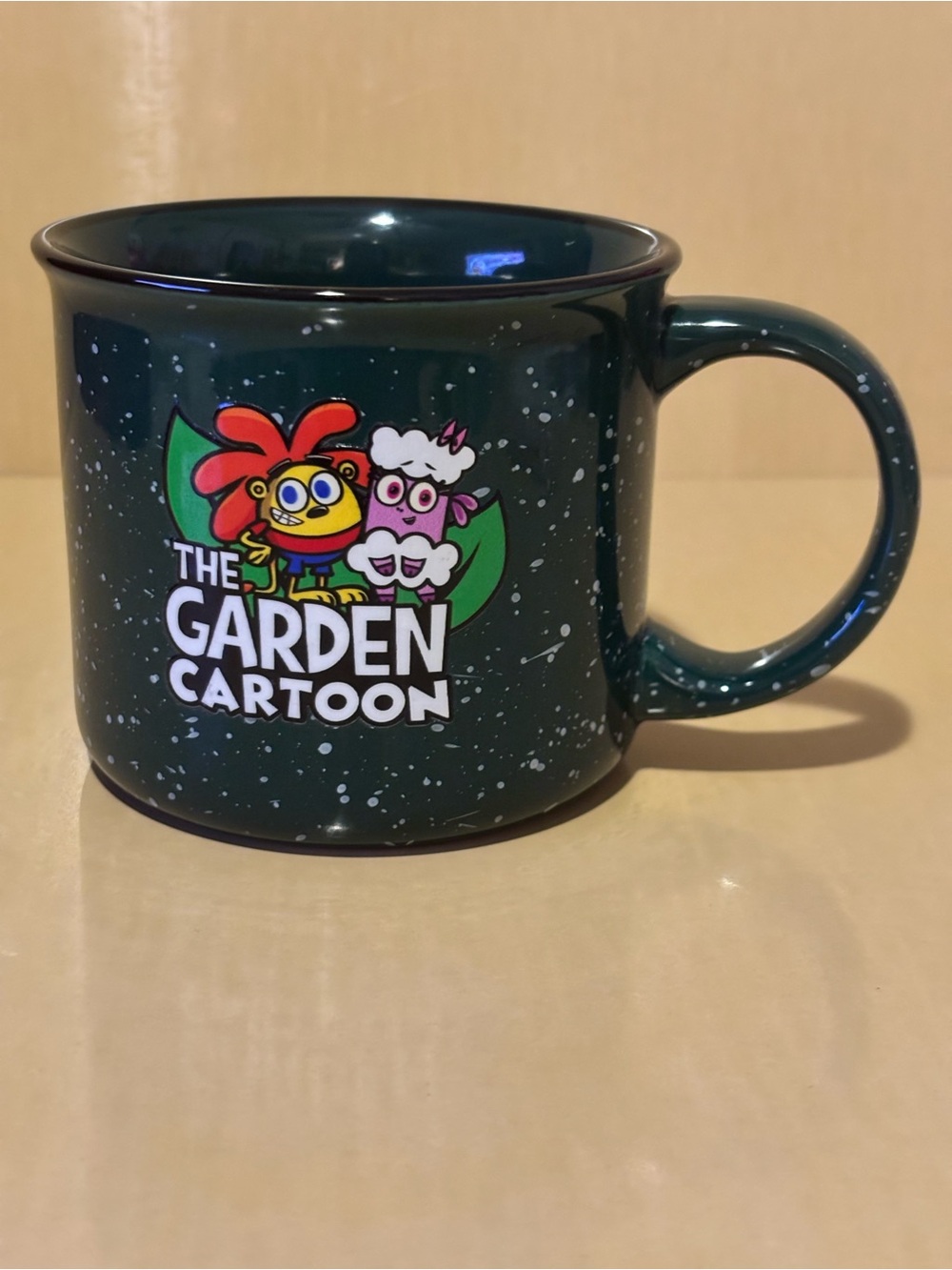 The Garden Cartoon Green Speckled Camp Style Ceramic Coffee Mug